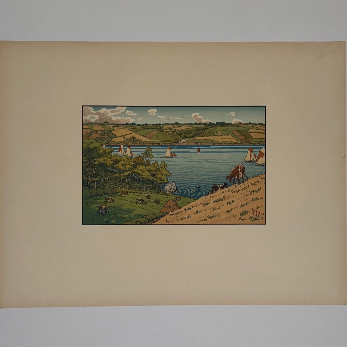 Lithograph By Henri Rivière Le Trieux In Kermarie-photo-2