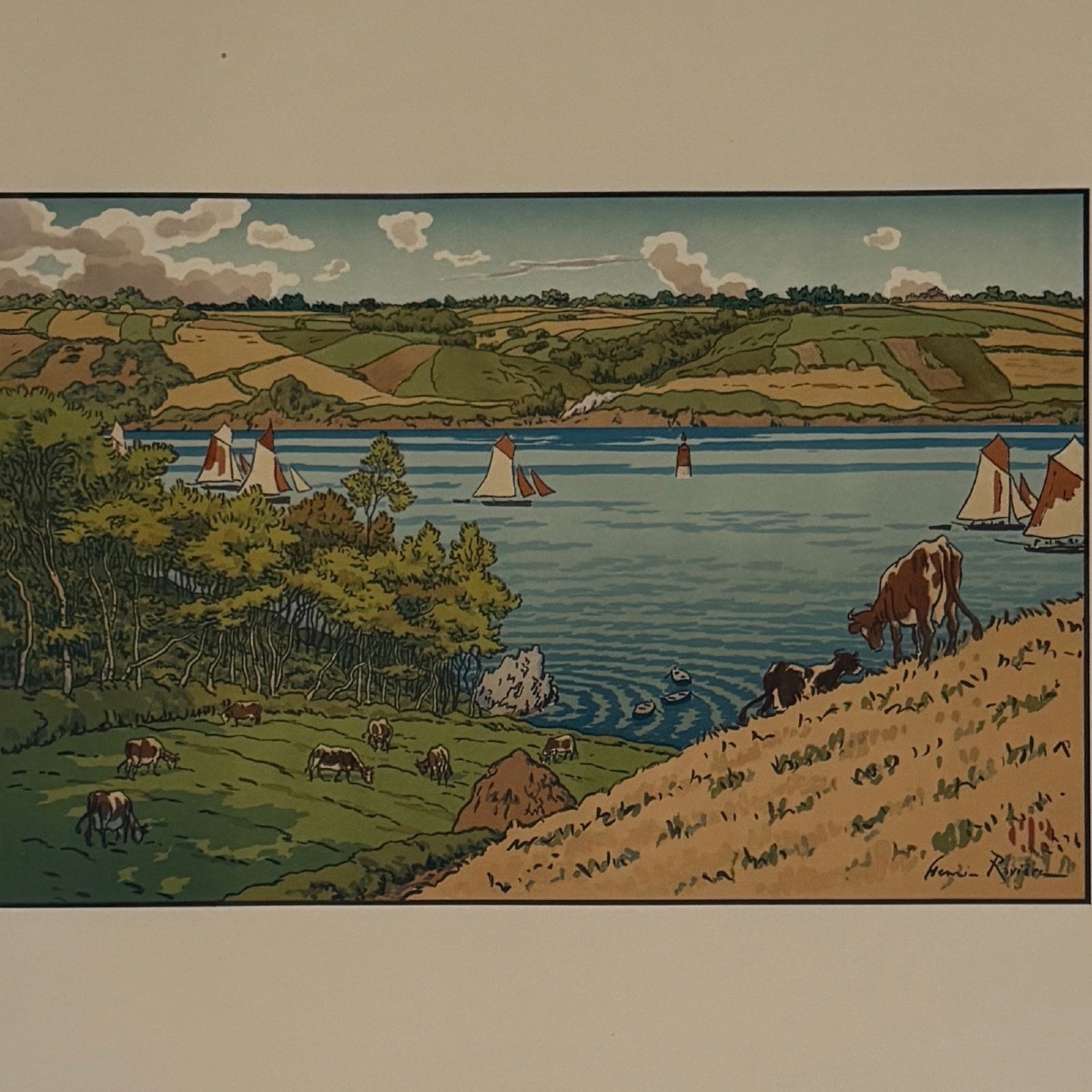 Lithograph By Henri Rivière Le Trieux In Kermarie-photo-3