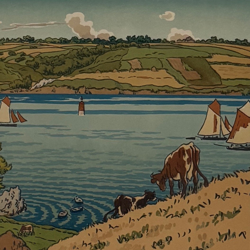 Lithograph By Henri Rivière Le Trieux In Kermarie-photo-4