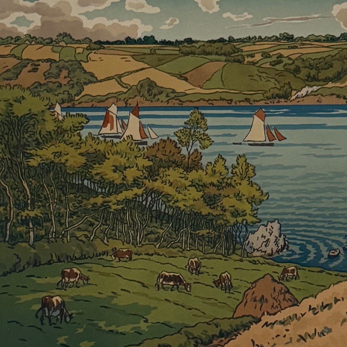 Lithograph By Henri Rivière Le Trieux In Kermarie-photo-1