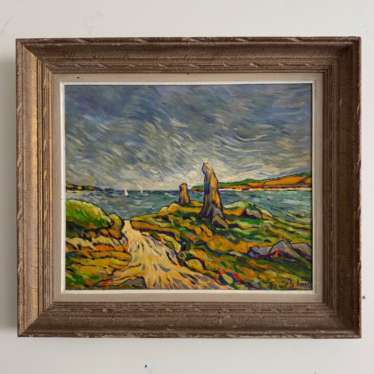Oil On Canvas, *gulf Of Morbihan* By Franck Le Leach, 1953 