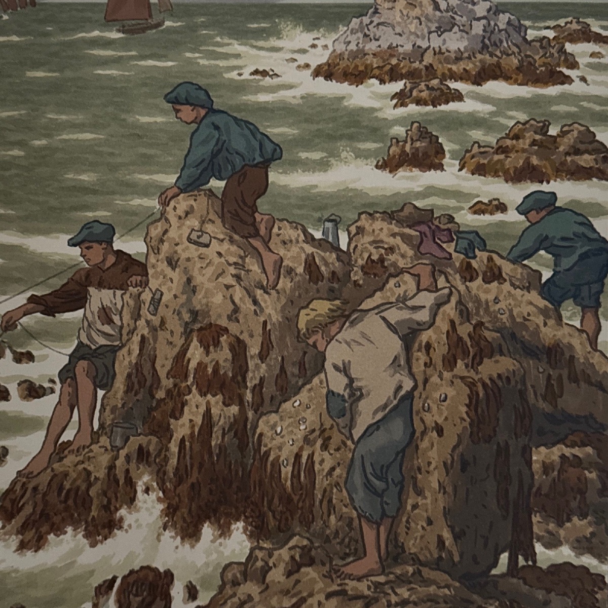 Lithograph By Henri Rivière, *au Vent De Noroît*—*les Mousses*-photo-4