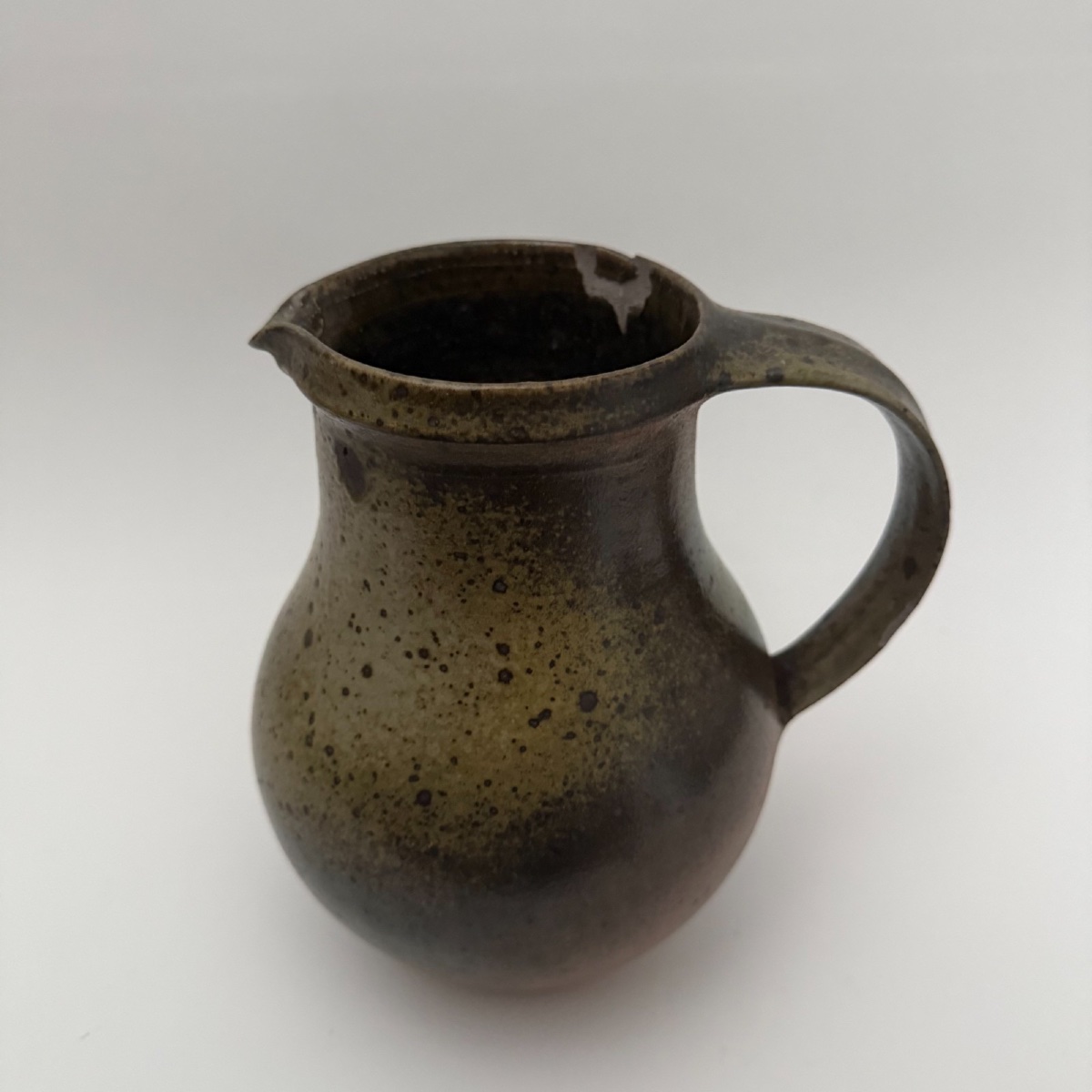Stoneware Pitcher Signed By Robert Deblander-photo-2