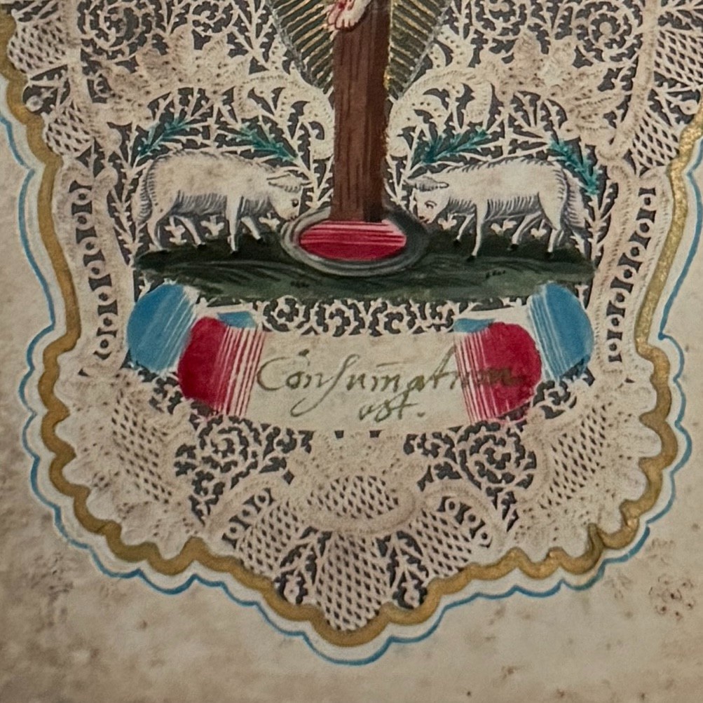 An 18th-century Canivet Depicting Christ On The Cross, Made Of Lace-photo-1