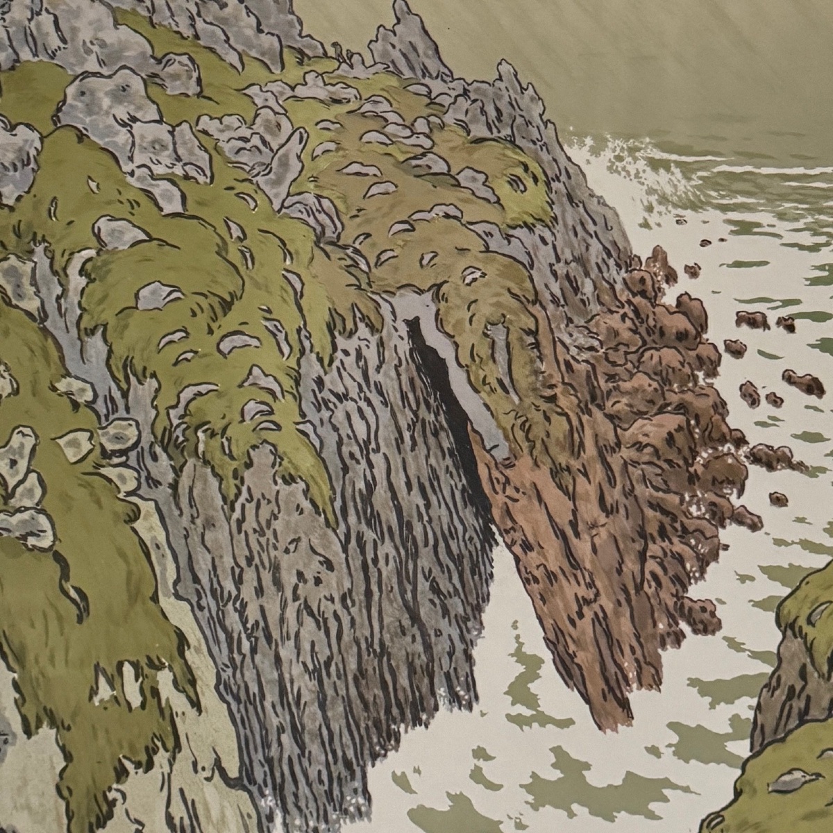 Lithographie par Henri Rivière Les Aspects de la Nature - La Falaise-photo-2