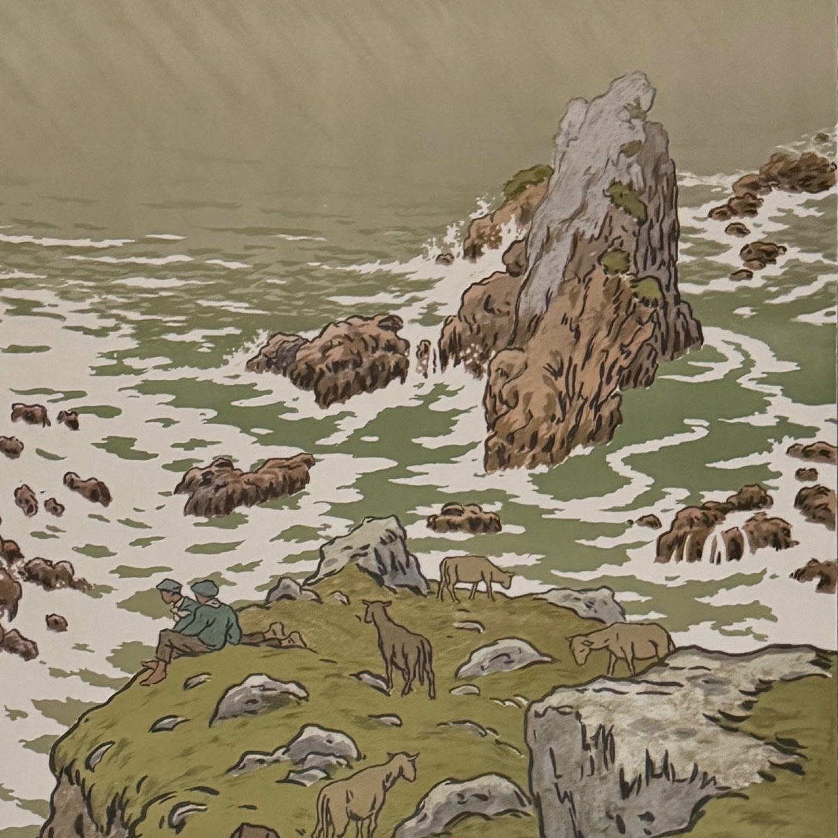 Lithographie par Henri Rivière Les Aspects de la Nature - La Falaise-photo-3