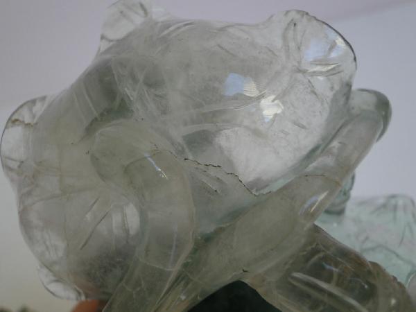 Fleur de lotus en quartz ou jade Chine Objet chinois sculpté -photo-5