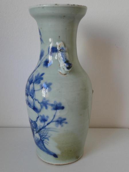 Vase Blue And White China A Decor Of Ancient Foliage-photo-2