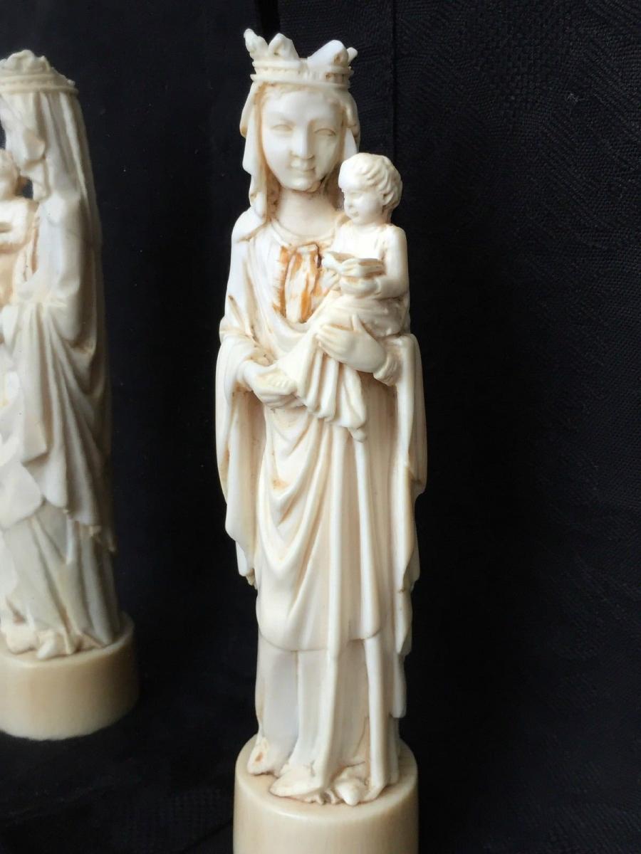 Vierge à l'Enfant XIXe Sculptée à la main