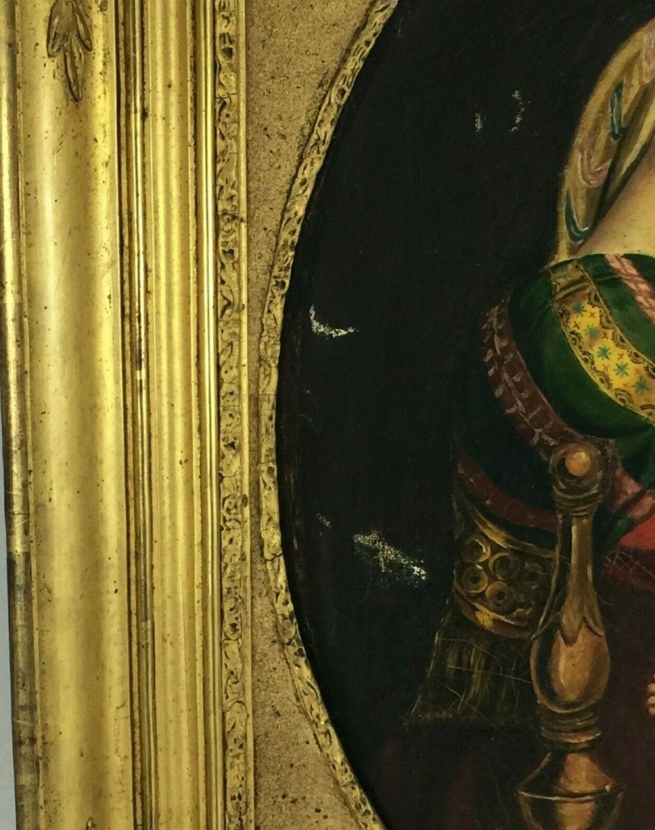 Oil On Canvas Virgin Al Child Madonna XIX Eme Resumption Of Raphael-photo-7