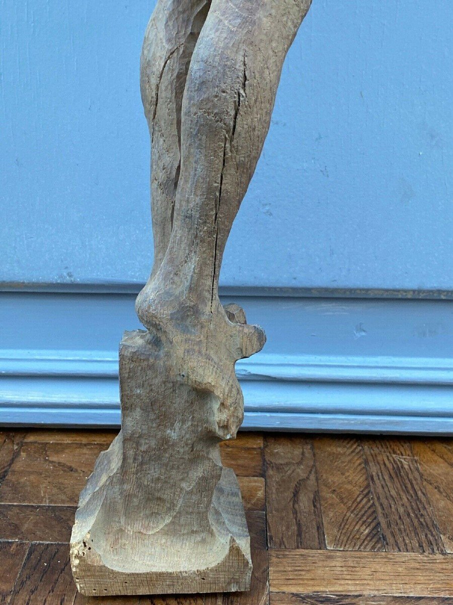 Christ XVIIIeme Bois Sculpte Drape-photo-6