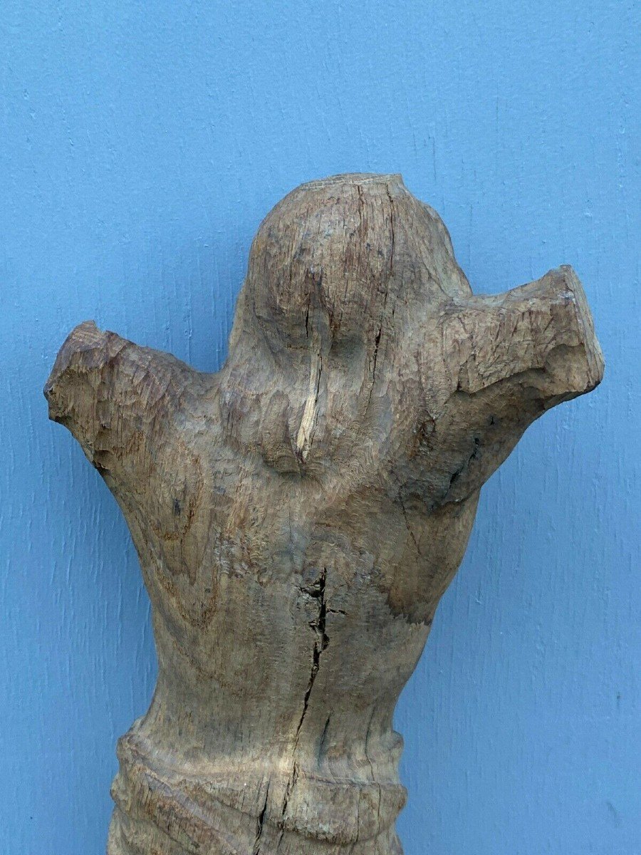 Christ XVIIIeme Bois Sculpte Drape-photo-7