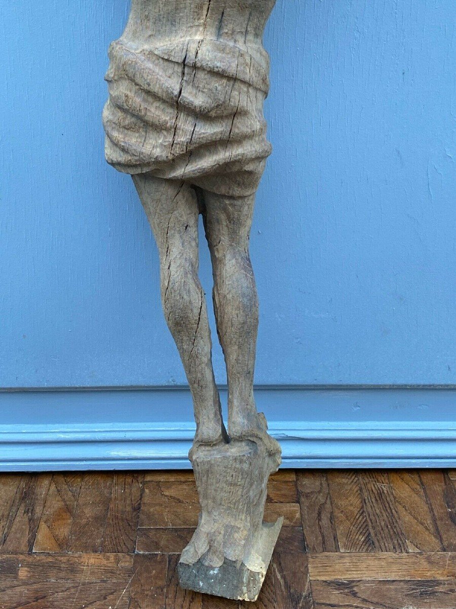 Christ XVIIIeme Bois Sculpte Drape-photo-8