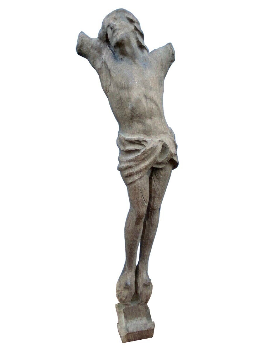 Christ XVIIIeme Bois Sculpte Drape