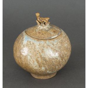 Bonbonniere Jar Lid Bode Willumsen Stoneware Egg Shape Bird Nest