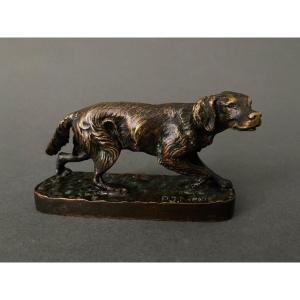 French Spaniel Dog In Bronze By Pierre-jules Mêne 1810-1879