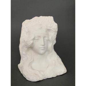 Marble Bust By Lenhoir Direct Size Woman 1900 Art Nouveau