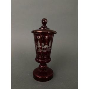 Drageoir Vase Covered Chalice In 20th Century Bohemian Crystal With Lid