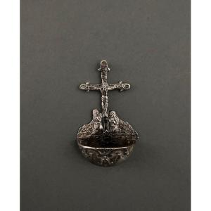 Silver Stoup With 18th Century Calvary Decoration