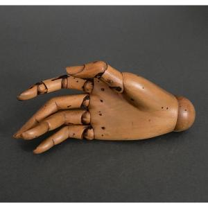 Articulated Wooden Painter's Hand, Early 20th Century