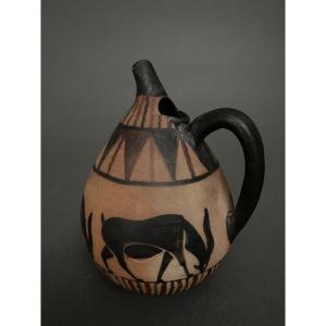 Jug Pitcher Vase Ciboure Etienne Vilotte Decoration Of Pear-shaped Antelopes