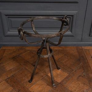 4-legged Ironwork Pedestal Table In The Style Of Adnet