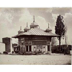 Photo Constantinople - Fontaine de Sainte Sophie XIXe albumine