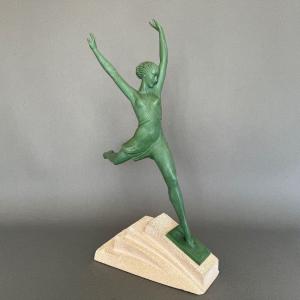 Statuette Art déco par Fayral Max Le Verrier La Danseuse en régule