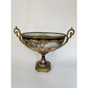 Paris Sèvres Bronze Porcelain Cup Enhanced With Gold Napoleon III Garnier