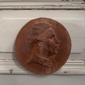 Terracotta Medallion By Charles Filleul, 20th Century Workshop Work