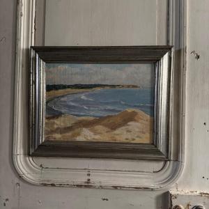 Huile sur panneau par M. Suilhor bord de plage XXe