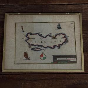 Color Engraving Of Belle Isle, 17th Century, By Christophe Tassin