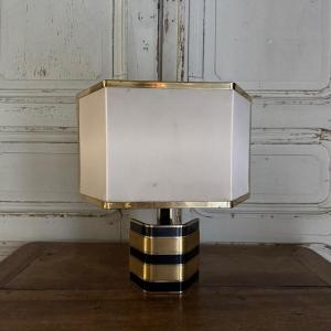 Lampe italienne Romeo Rega en laiton et laque XXe