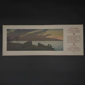 Affiche promotionnelle lithographie par Henri Rivière - Le Soir