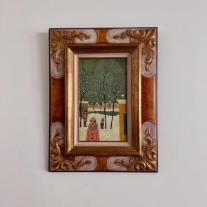 Oil On Panel By Alain Thomas 1966 Winter Break