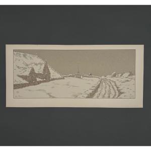Lithograph By Henri Rivière The Magic Of The Hours - The Snow