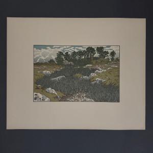 Lithograph By Henri Rivière Ruisseau In Lopérec 