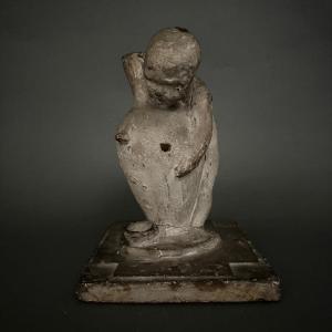 Plaster Cast From The Studio By Charles Filleul, Depicting A Child Holding An Amphora 