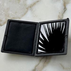 Black Mirror By The Painter Claude Lorrain, 19th Century, In A Leather-covered Case 