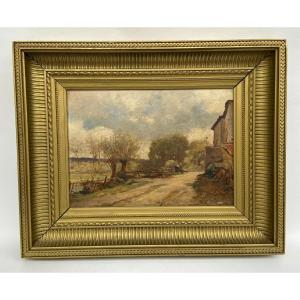 Oil On Panel By François-edouard Bournichon, Basse-goulaine, Late 19th Century