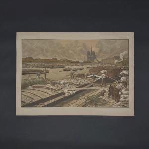Lithograph By Henri Rivière, Parisian Landscapes - The Quai d'Austerlitz