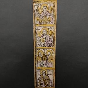 Scènes religieuses papier gravure couleur Balkans sainte Parascève XVIIIe