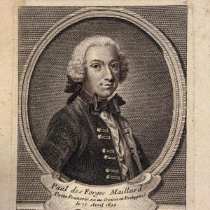 Gravure XVIIIe Paul des Forges Maillard 25 avril 1699 Paris chez Daumont 