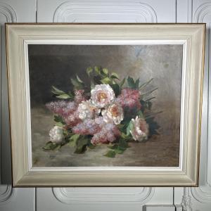 Oil On Canvas Still Life With Roses By Victor Tripon 1892