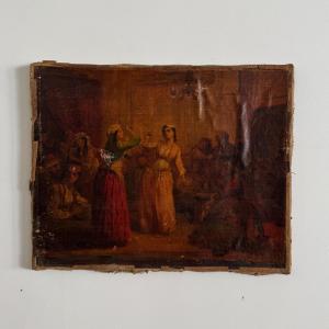 Oil On Canvas Depicting Two Flamenco Dancers, Early 19th Century