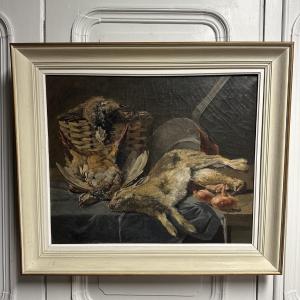Oil On Canvas Still Life With Game By Georges Levreau Late 19th Century