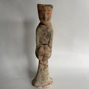 Polychrome Terracotta Statue Of A Han Court Lady