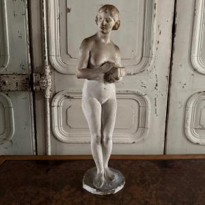 Statue plâtre d'atelier Charles Filleul sujet féminin coffret XXe