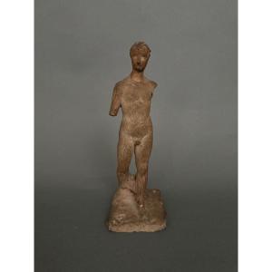 Plâtre d'atelier par Charles Filleul sujet masculin à l'Antique