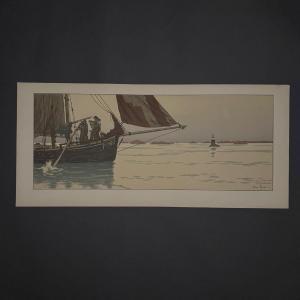 Lithograph By Henri Rivière, *la Féérie Des Heures*—*le Calme Plat*
